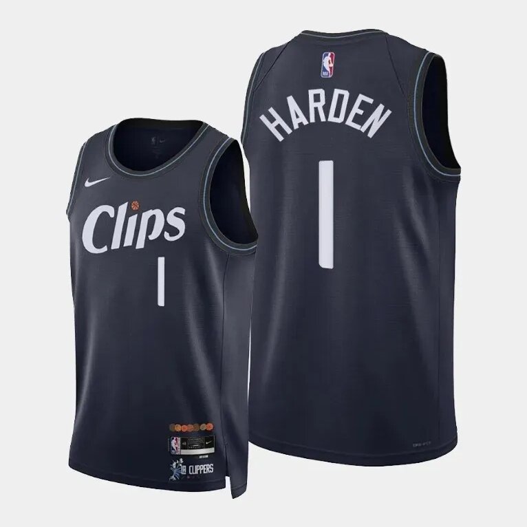 Баскетбольна форма Nike 2023-2024 Los Angeles Clippers №1 James Harden Black Print від компанії Basket Family - фото 1
