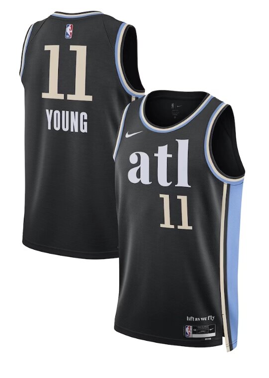 Баскетбольна форма Nike 2023-2024 NBA Atlanta Hawks №11 Trae Young Black Print від компанії Basket Family - фото 1