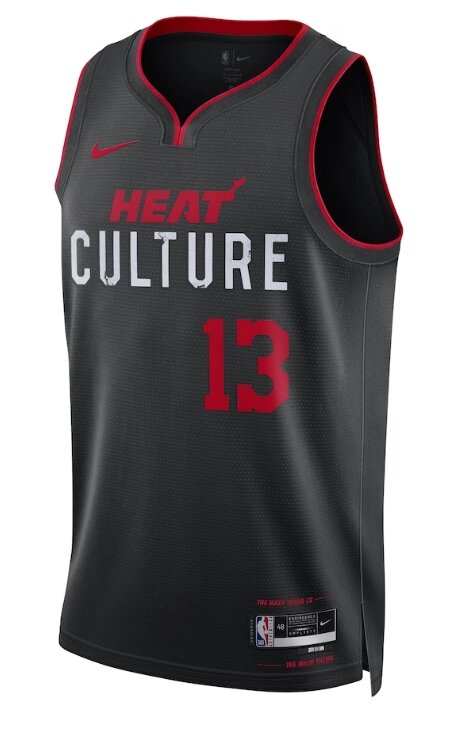 Баскетбольна форма Nike 2023-2024 NBA Miami Heat №13 Bam Adebayo Black Print від компанії Basket Family - фото 1