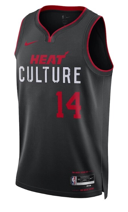 Баскетбольна форма Nike 2023-2024 NBA Miami Heat №14 Tyler Herro Black Print від компанії Basket Family - фото 1