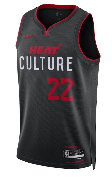 Баскетбольна форма Nike 2023-2024 NBA Miami Heat №22 Jimmy Butler Black Print від компанії Basket Family - фото 1