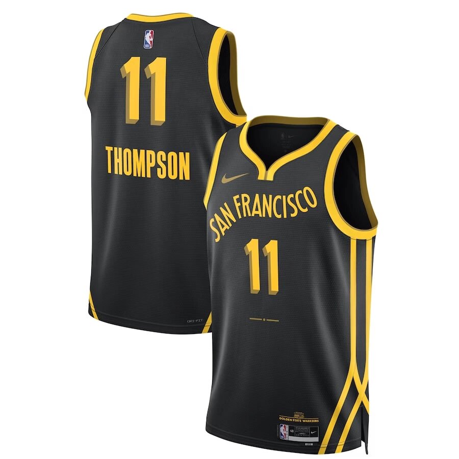 Баскетбольна форма Nike 2023-24 NBA Golden State Warriors №11 Klay Thompson Print Black від компанії Basket Family - фото 1