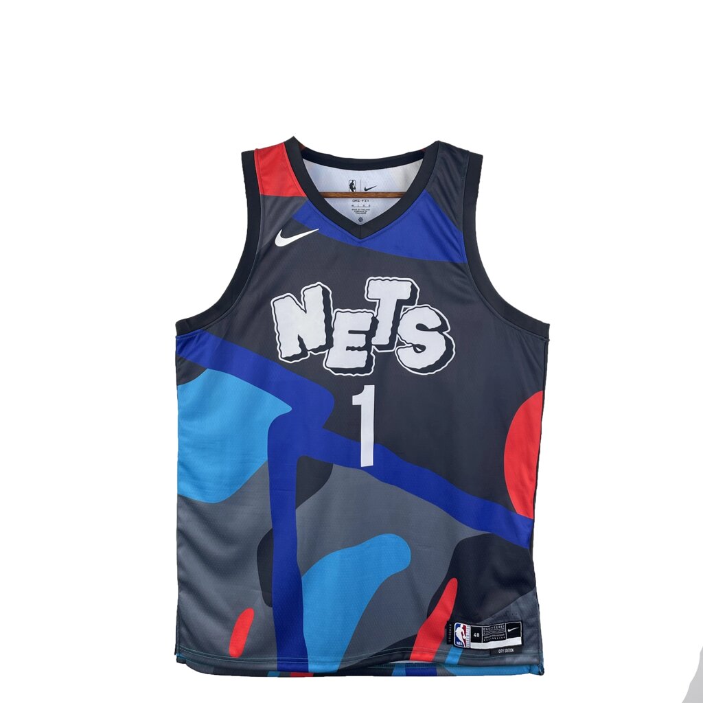 Баскетбольна форма Nike NBA Brooklyn Nets №1 Mikal Bridges Grey Print від компанії Basket Family - фото 1