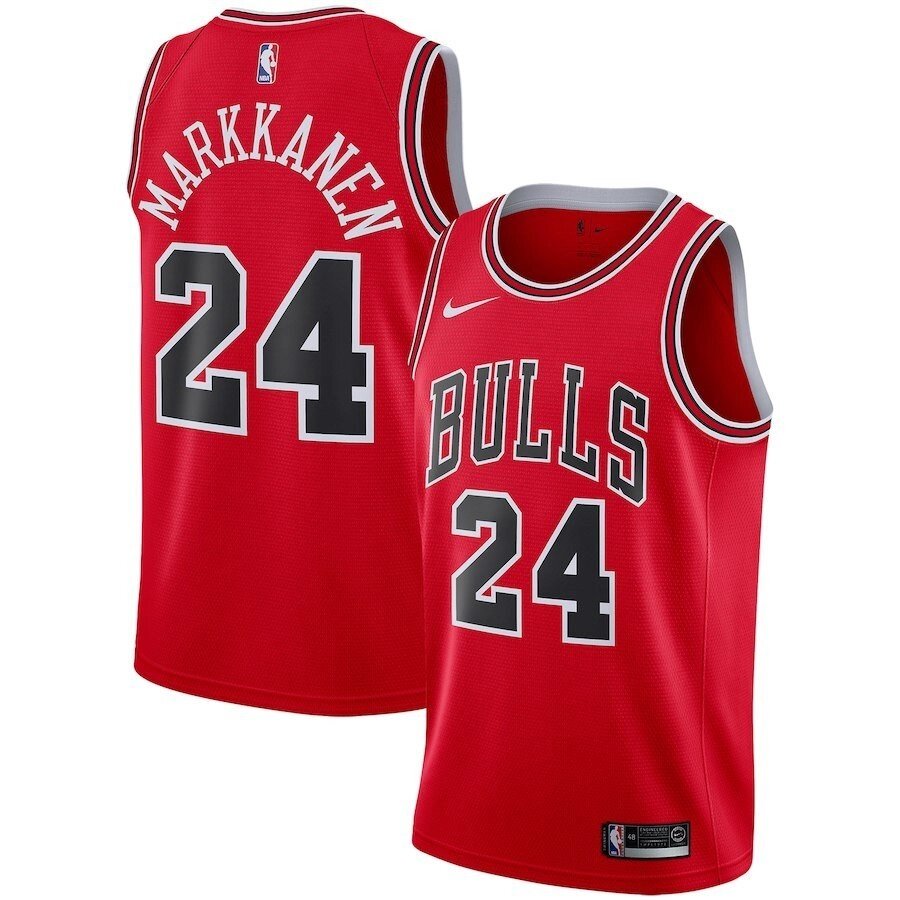 Баскетбольна форма Nike NBA Chicago Bulls №24 Lauri Markkanen червона від компанії Basket Family - фото 1