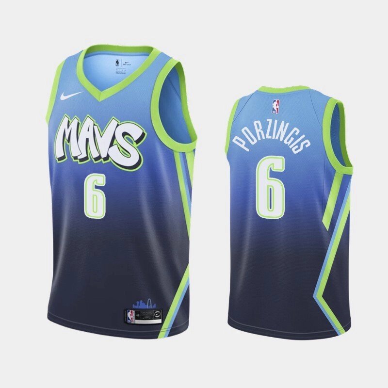 Баскетбольна форма Nike NBA Dallas Mavericks №6 Kristaps Porzingis MAVS синя від компанії Basket Family - фото 1
