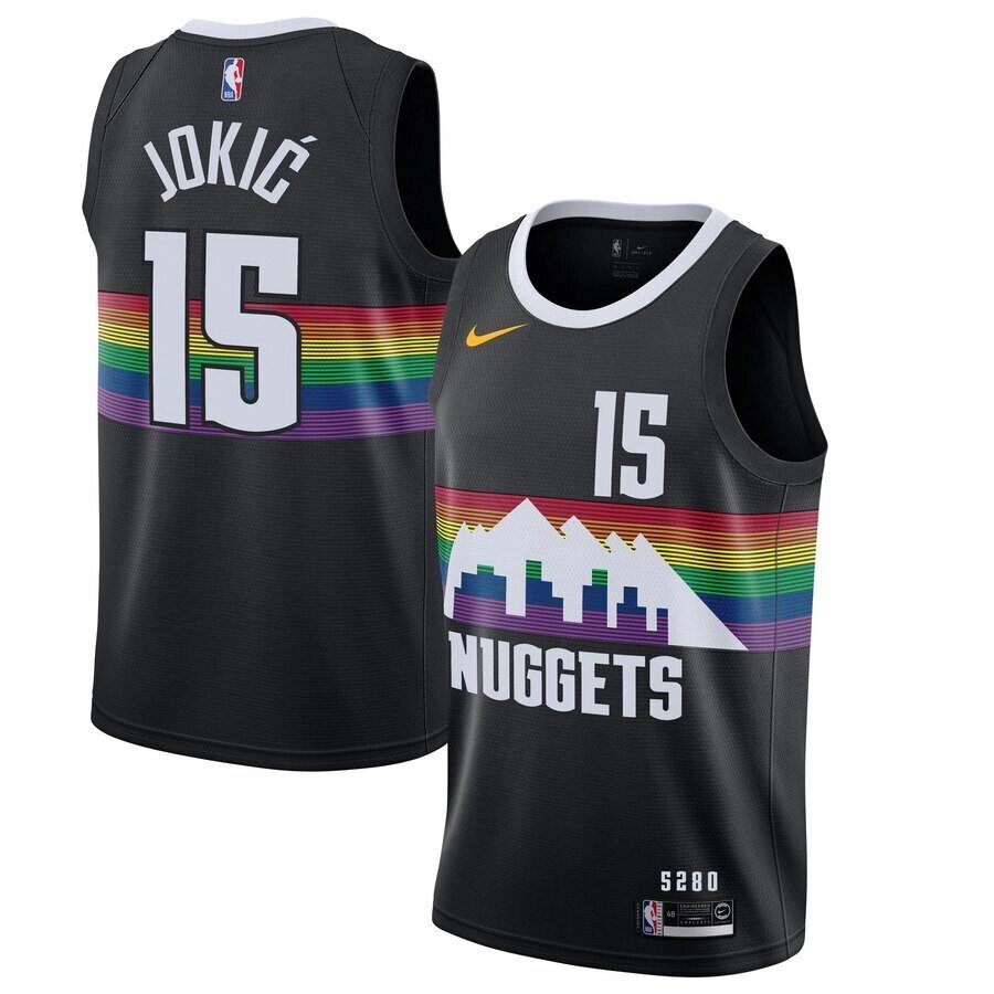 Баскетбольна форма Nike NBA Denver Nuggets №15 Nikola Jokic чорна від компанії Basket Family - фото 1