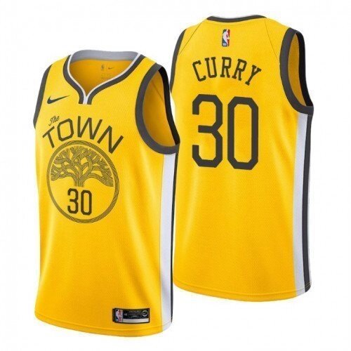 Баскетбольна форма Nike NBA Golden State Warriors №30 Steph Curry the TOWN жовта від компанії Basket Family - фото 1