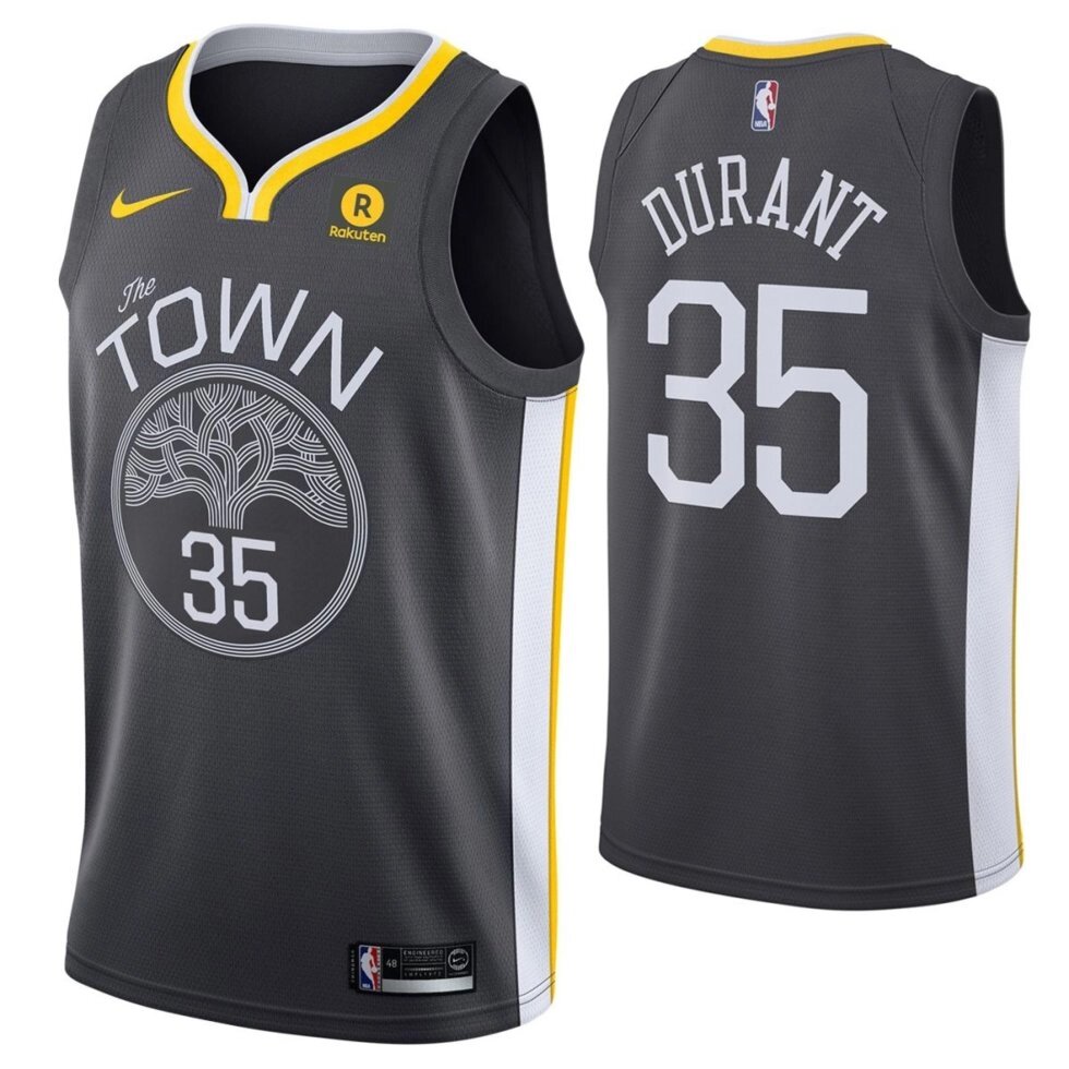 Баскетбольна форма Nike NBA Golden State Warriors №35 Kevin Durant the TOWN чорна від компанії Basket Family - фото 1