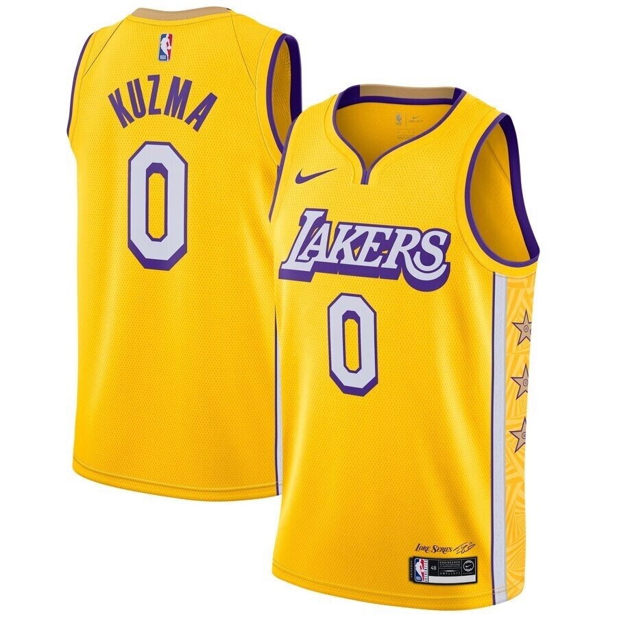 Баскетбольна форма Nike NBA Los Angeles Lakers №0 Kyle Kuzma city edition жовта від компанії Basket Family - фото 1