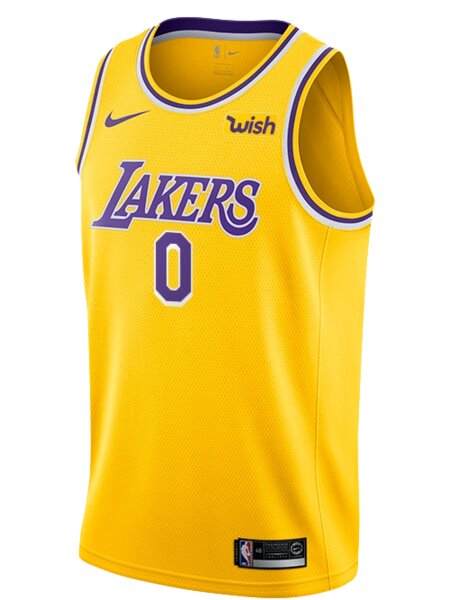 Баскетбольна форма Nike NBA Los Angeles Lakers №0 Kyle Kuzma Yellow від компанії Basket Family - фото 1