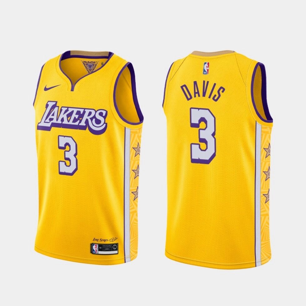 Баскетбольна форма Nike NBA Los Angeles Lakers №3 Anthony Davis City Edition Yellow від компанії Basket Family - фото 1