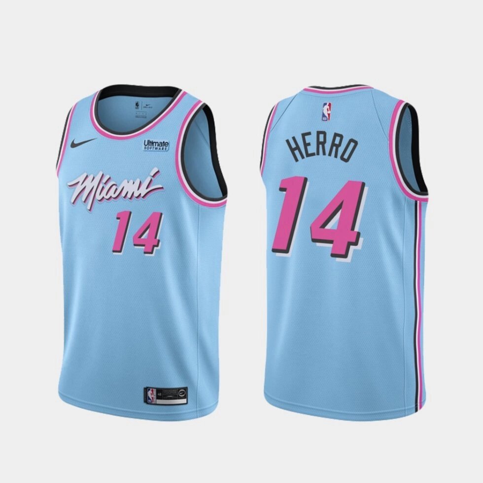 Баскетбольна форма Nike NBA Miami Heat №14 Tyler Herro блакитна від компанії Basket Family - фото 1