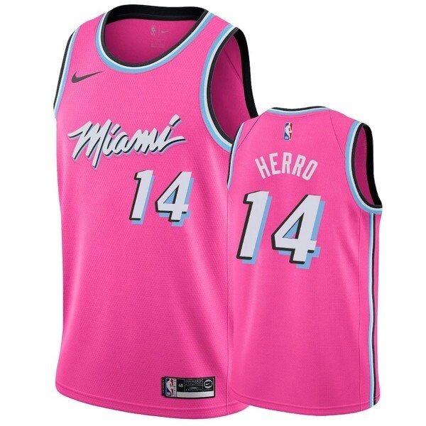 Баскетбольна форма Nike NBA Miami Heat №14 Tyler Herro рожева від компанії Basket Family - фото 1