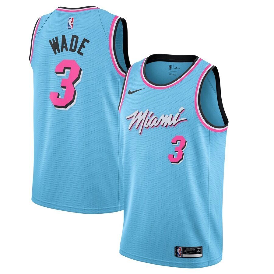 Баскетбольна форма Nike NBA Miami Heat №3 Dwyane Wade блакитна від компанії Basket Family - фото 1