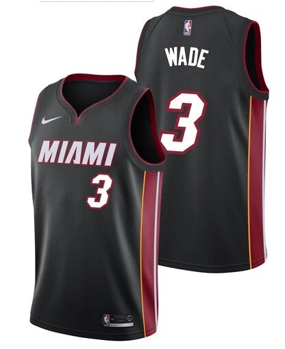 Баскетбольна форма Nike NBA Miami Heat №3 Dwyane Wade чорна від компанії Basket Family - фото 1
