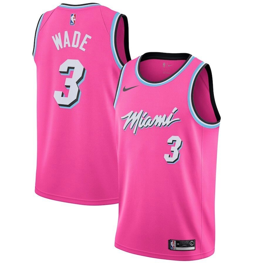 Баскетбольна форма Nike NBA Miami Heat №3 Dwyane Wade рожева від компанії Basket Family - фото 1