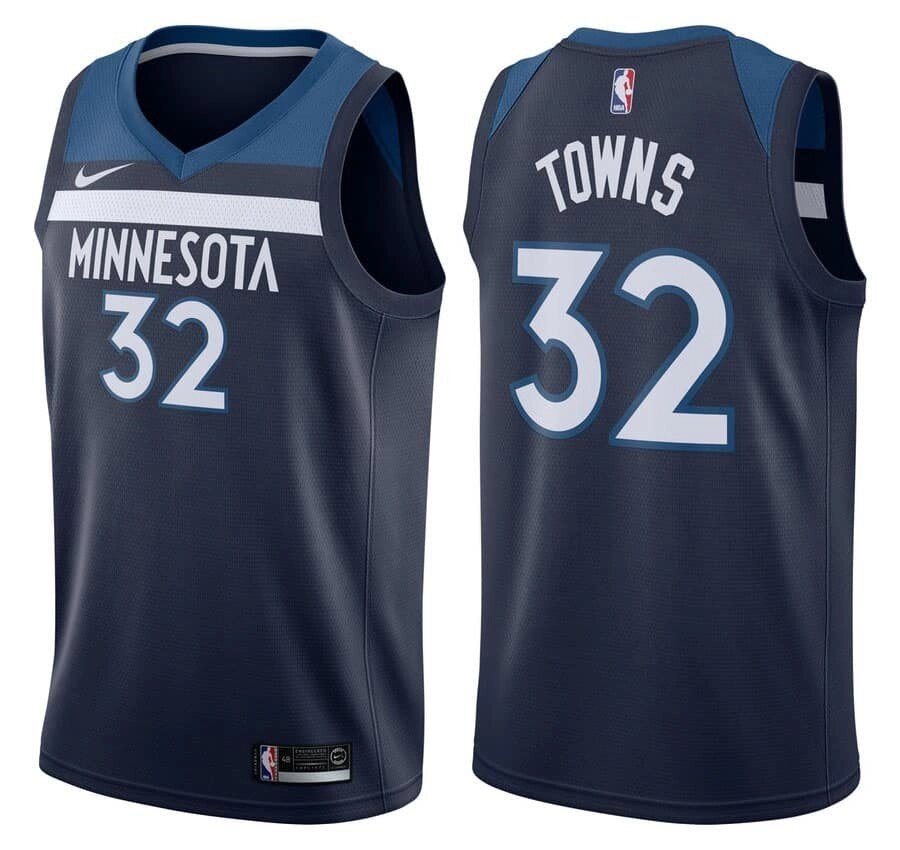 Баскетбольна форма Nike NBA Minnesota Timberwolves №32 Karl Anthony Towns синя від компанії Basket Family - фото 1