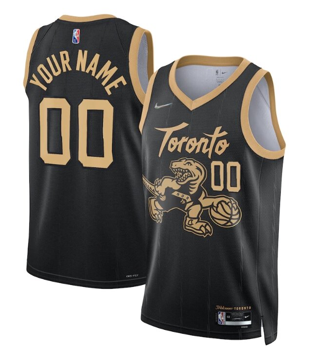 Баскетбольна форма Nike NBA Toronto Raptors №00 You Name Black Print від компанії Basket Family - фото 1