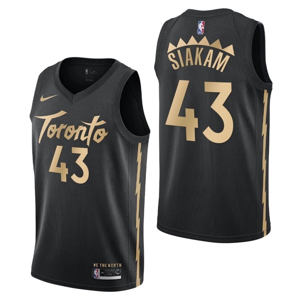 Баскетбольна форма Nike NBA Toronto Raptors №43 Pascal Siakam Black-Gold Print від компанії Basket Family - фото 1