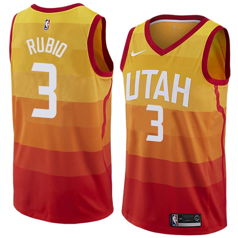 Баскетбольна форма Nike NBA Utah Jazz №3 Ricky Rubio помаранчева від компанії Basket Family - фото 1