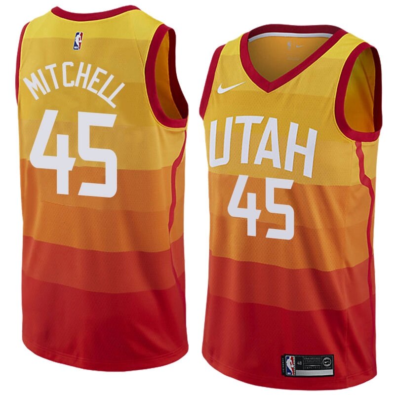Баскетбольна форма Nike NBA Utah Jazz №45 Donovan Mitchell помаранчева від компанії Basket Family - фото 1