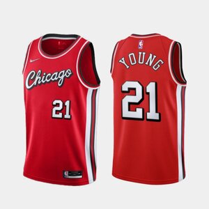 Баскетбольна джерсі 2 021 Nike NBA Chicago Bulls №21 Thaddeus Young City Edition print