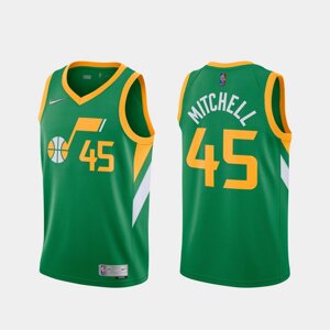 Баскетбольная джерси 2021 Nike NBA Utah Jazz №45 Donovan Mitchell City Edition Green Print