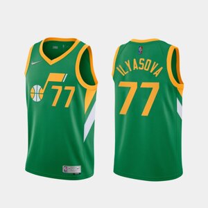 Баскетбольна джерсі 2021 Nike NBA Utah Jazz №77 Ersan Ilyasova City Edition Green Print