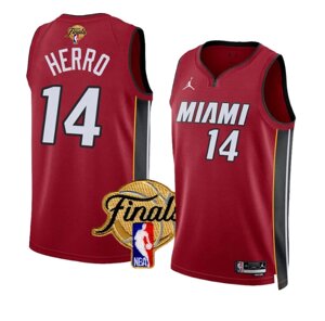 Баскетбольна джерсі 2022-23 Finals Jordan NBA Miami Heat №14 Tyler Herro Red Print