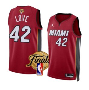 Баскетбольна джерсі 2022-23 Finals Jordan NBA Miami Heat №42 Kevin Love Red Print