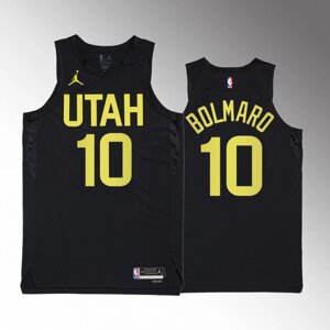 Баскетбольна джерсі 2022 Jordan NBA Utah Jazz №10 Leandro Bolmaro Black Print