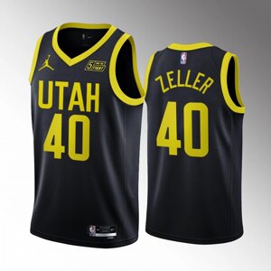 Баскетбольна джерсі 2022 Jordan NBA Utah Jazz №40 Cody Zeller Black Print