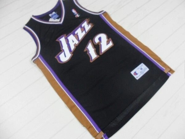 Баскетбольная джерси NBA Utah Jazz № 12 John Stockton черная ретро