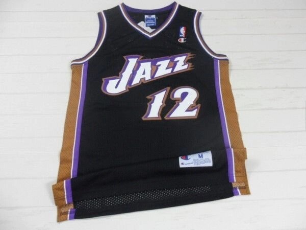 Баскетбольная джерси NBA Utah Jazz № 12 John Stockton черная ретро