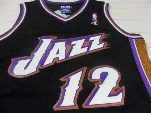 Баскетбольная джерси NBA Utah Jazz № 12 John Stockton черная ретро