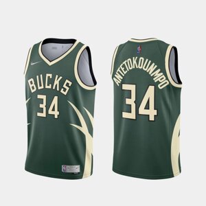 Баскетбольна джерсі Nike Bucks №34 Giannis Antetokounmpo Green Print