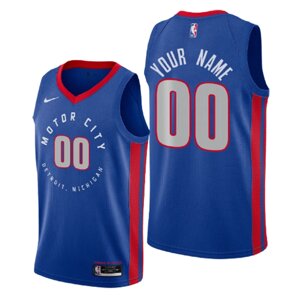 Баскетбольна джерсі Nike NBA Detroit Pistons №00 You Name синя print