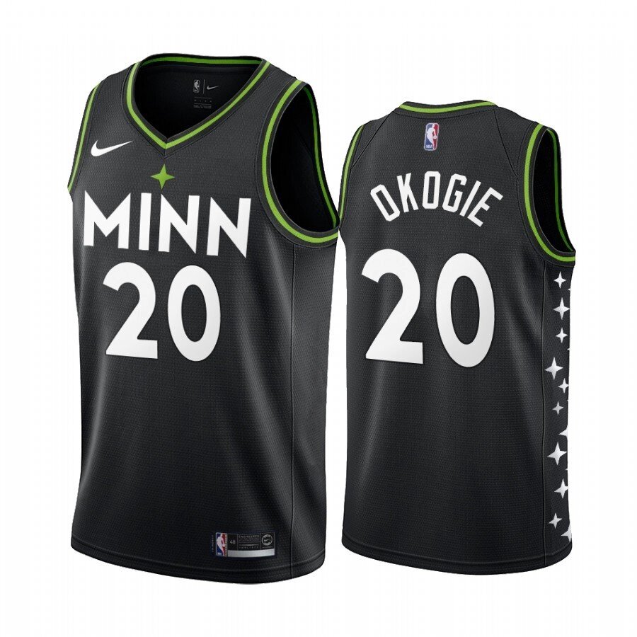 Баскетбольная джерси Nike NBA Minnesota Timberwolves №20 Josh Okogie черная print від компанії Basket Family - фото 1