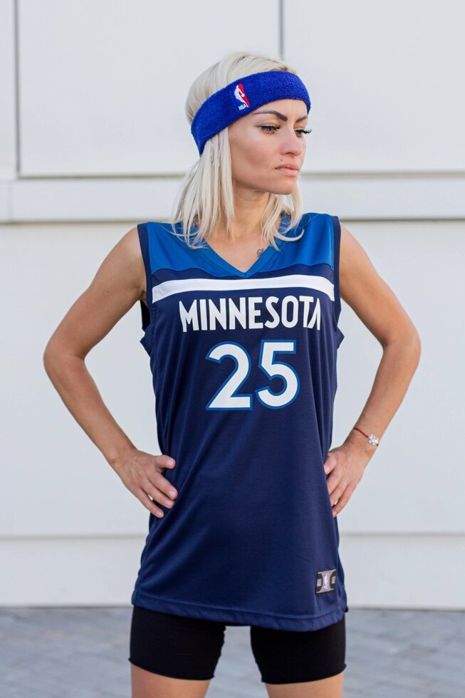 Баскетбольная джерси Nike NBA Minnesota Timberwolves №25 Derrick Rose Blue Print від компанії Basket Family - фото 1