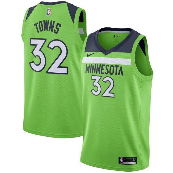 Баскетбольная джерси Nike NBA Minnesota Timberwolves №32 Karl-Anthony Towns Green Print від компанії Basket Family - фото 1