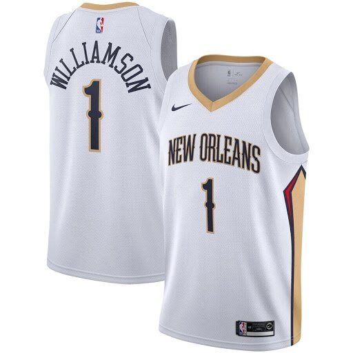 Баскетбольная джерси Nike NBA New Orleans Pelicans №1 Zion Williamson white від компанії Basket Family - фото 1