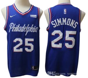 Баскетбольна джерсі Nike Philadelphia 76ers №25 Ben Simmons синя