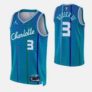 Баскетбольна форма 2021 Jordan NBA Charlotte Hornets №3 Terry Rozier City Edition Blue Print