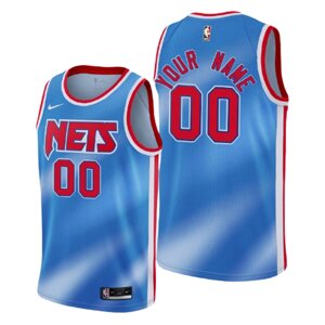 Баскетбольна форма 2021 Nike NBA Brooklyn Nets №00 You Name синя print