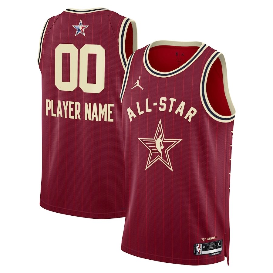 Баскетбольная форма Jordan 2024 NBA All-Star №00 You Name Red Print від компанії Basket Family - фото 1