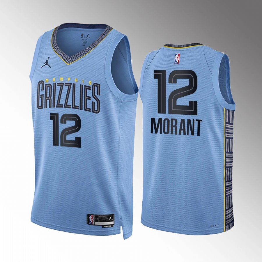 Баскетбольная форма Jordan  NBA Memphis Grizzlies №12 Ja Morant Blue Print від компанії Basket Family - фото 1