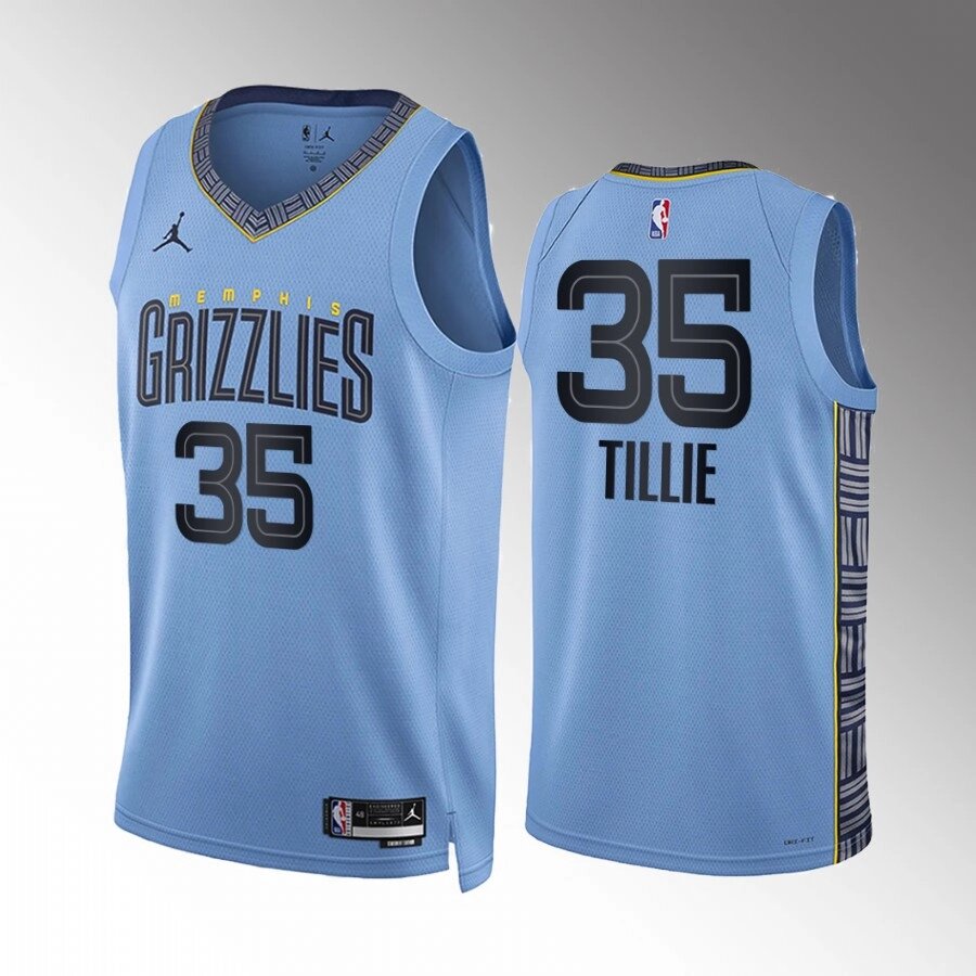 Баскетбольная форма Jordan  NBA Memphis Grizzlies №35 Killian Tillie Blue Print від компанії Basket Family - фото 1
