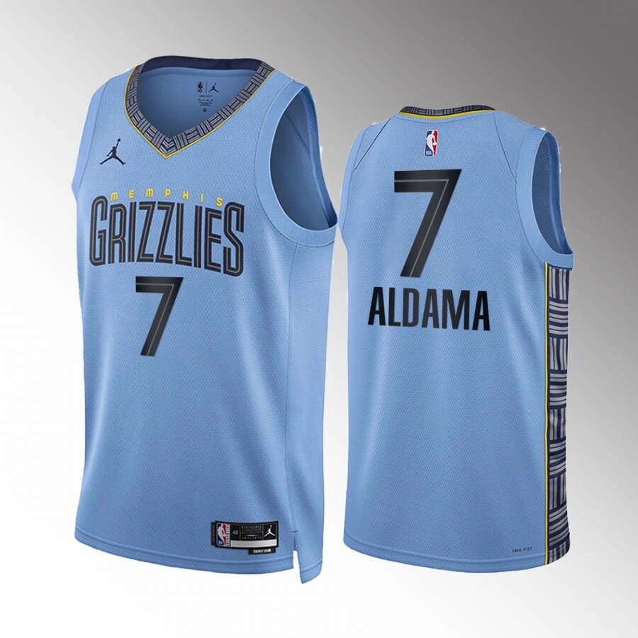 Баскетбольная форма Jordan  NBA Memphis Grizzlies №7 Santi Aldama Blue Print від компанії Basket Family - фото 1