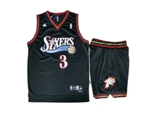 Баскетбольна форма NBA Philadelphia 76yers №3 Allen Iverson retro black