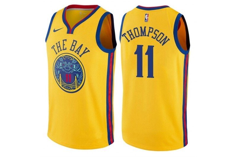 Баскетбольная форма Nike NBA Golden State Warriors №11 Klay Thompson the BAY china желтая від компанії Basket Family - фото 1